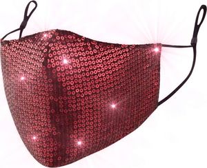 Zbrojownia Maska Ochronna z Cekinami Filtr FFP2 N95 PM2.5 Czerwona 2
