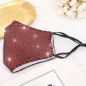 Zbrojownia Maska Ochronna z Cekinami Filtr FFP2 N95 PM2.5 Czerwona 4