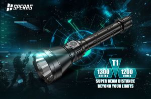 Latarka Speras Latarka akumulatorowa Speras T1 OSRAM 1200 lumenów Zasięg 1300m! + 2x akumulator o pojemności 2600 mAh 12