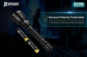 Latarka Speras Latarka akumulatorowa Speras T1 OSRAM 1200 lumenów Zasięg 1300m! + 2x akumulator o pojemności 2600 mAh 14