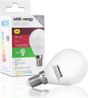 Whitenergy Żarówka LED E14, 5W, 396lm, 3000K, biała ciepła (10130) 1