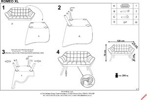 Halmar Sofa ROMEO XL szara nierozkładana firmy HALMAR 10