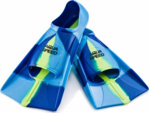 Aqua-Speed Płetwy treningowe, silikonowe, krótkie niebiesko-zielone Aqua-Speed Rozmiar 31-32 1