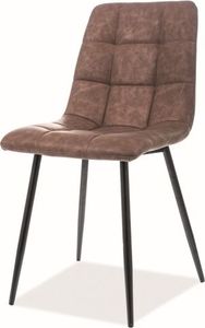 Selsey Krzesło tapicerowane Virve brązowa ekoskóra 1