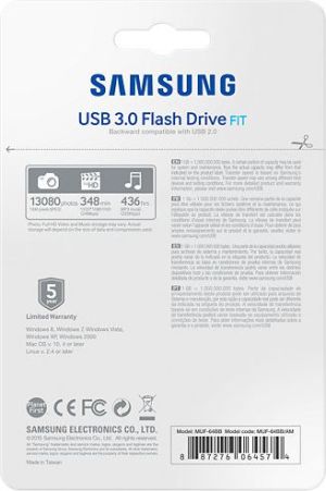 Pendrive Samsung Fit 64 GB, USB 3.0, Srebrno-Biały (MUF-64BB/EU) 6