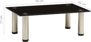 vidaXL VidaXL Stojak pod TV, czarny, 40 x 35 x 17 cm, szkło hartowane 5