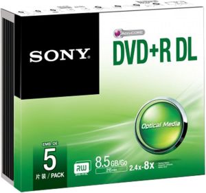 Sony DVD+R DL 8x 8.5GB 5 sztuk (5DPR85SS) 1
