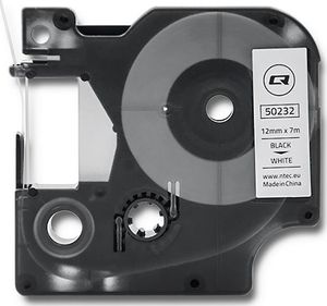 Qoltec Taśma Qoltec do DYMO D1 45013| 12mm x 7m | Biała/ Czarny nadruk 2