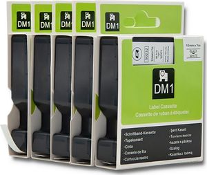 Qoltec Taśma Qoltec do DYMO D1 45013| 12mm x 7m | Biała/ Czarny nadruk 5