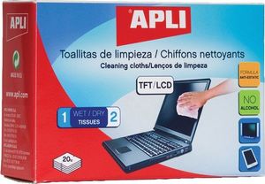 Apli Chusteczki nawilżane i suche do czyszczenia ekranów LCD/TFT 100 szt. (AP11828) 1