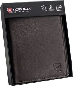 KORUMA Skórzany portfel antyRFID koloru czarnego - SMART RFID BLOCK (SM-906PBL) Uniwersalny 1
