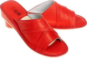 Wójciak Pantofle skórzane damskie pw001 Czerwony 36 1
