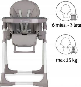 Kidwell KIDWELL BENTO NOWOCZESNE KRZESEŁKO DO KARMIENIA Szaro/Białe 6