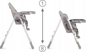 Kidwell KIDWELL BENTO NOWOCZESNE KRZESEŁKO DO KARMIENIA Szaro/Białe 9