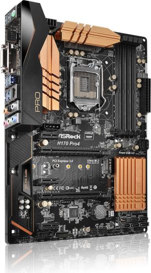Płyta główna ASRock H170 PRO4, H170, DualDDR4-2133, SATA3, SATAe, RAID, HDMI, DVI, ATX (H170 PRO4) 3