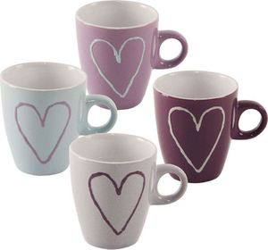 Orion Kubek ceramiczny w serca zestaw kubków do kawy herbaty 4 sztuki 230 ml 2