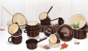 Orion Garnek rondel garnuszek emaliowany 1.5l brązowy 4