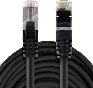 Spacetronik Kabel RJ45 CAT8 S/FTP AWG26 CU LSZH czarny 20m 2