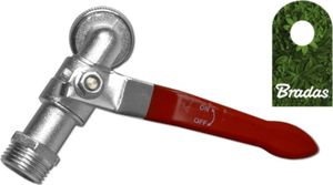 Bradas Kran kulowy ogrodowy ocynkowany 3/4 GZ 3/4 z przyłączem na wąż 1/2 3660 3