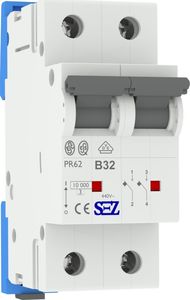 SEZ Krompachy B32A 2P 10kA Wyłącznik nadprądowy bezpiecznik Typ S eska PR62 SEZ 0449 1