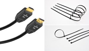 Kabel Mozos Kabel Mozos HDMI - HDMI 3m czarny (HD218K-3M) + Opaska zaciskowa Czarny 100 sztuk (MCABLE-L) 1