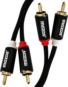 Kabel Mozos Kabel Mozos RCA (Cinch) x2 - RCA (Cinch) x2 1m czarny (MCABLE-2R2R) + Opaska zaciskowa Czarny 100 sztuk (MCABLE-L) 2