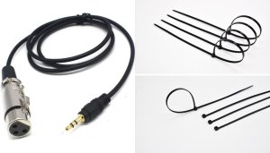 Mozos Mozos Kabel mikrofonowy XLR - Mini Jack 3.5 mm MCABLE-XLR + Opaska zaciskowa Czarny 100 sztuk (MCABLE-L) 1