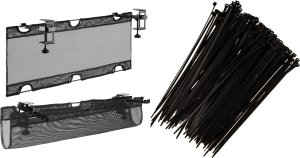 Organizer Mozos Organizer Mozos na kable siatka czarny UCM 1 + Opaska zaciskowa Czarny 100 sztuk (MCABLE-M) 1