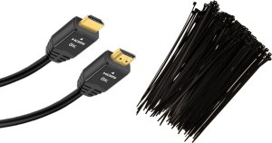 Kabel Mozos Kabel Mozos HDMI - HDMI 3m czarny (HD218K-3M) + Opaska zaciskowa Czarny 100 sztuk (MCABLE-S) 1
