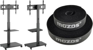 Mozos Mozos MSTV mobilny stojak tv stand do telewizora + Rzep Czarny 1 sztuka (CM2M) 1