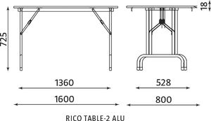 Nowy Styl Stół RICO 2 160x80 buk/alu 2