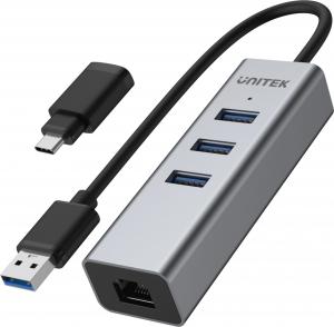 HUB USB Unitek 1x RJ-45  + 3x USB-A 3.0 (Y-3083B) 1