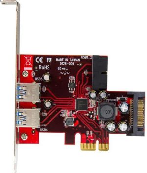 Kontroler StarTech PCIe x1  - 2x USB 3.0 + 19pin USB 3.0 (PEXUSB3S2EI) 2