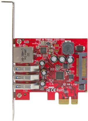 Kontroler StarTech PCIe x1 - 3x USB 3.0 + Ethernet (PEXUSB3S3GE) 2