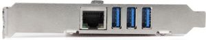Kontroler StarTech PCIe x1 - 3x USB 3.0 + Ethernet (PEXUSB3S3GE) 3