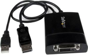 Adapter AV StarTech DVI-D - DisplayPort + USB-A czarny (DP2DVID2) 1