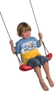 Huśtawka KBT Huśtawka ogrodowa deska wraz z linami o regulowanej wysokości - czerwona 2