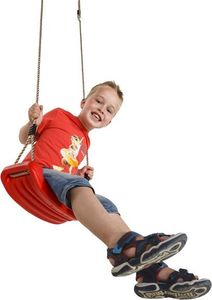 Huśtawka KBT Huśtawka ogrodowa deska wraz z linami o regulowanej wysokości - czerwona 4