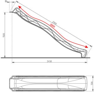 KBT Zjeżdżalnia Ogrodowa dla Dzieci Czerwona  3 m 5