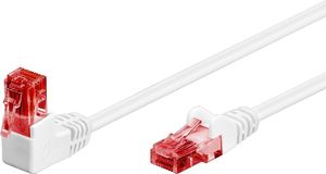 Goobay GOOBAY Patchcord U/UTP Kat. 6 Prosty / Kątowy 90 Biały 1m 1