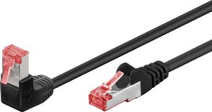 Goobay GOOBAY Patchcord S/FTP Kat. 6 Prosty / Kątowy 90 Czarny 1m 1