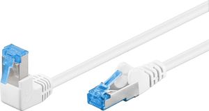 Goobay GOOBAY Patchcord S/FTP Kat. 6A Prosty / Kątowy 90 Biały 0,25m 1