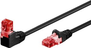 Goobay Patchcord U/UTP Kat. 6 Prosty / Kątowy 90 Czarny 0,25m 1