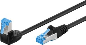 Goobay Patchcord S/FTP Kat. 6A Prosty / Kątowy 90 Czarny 0,25m 1