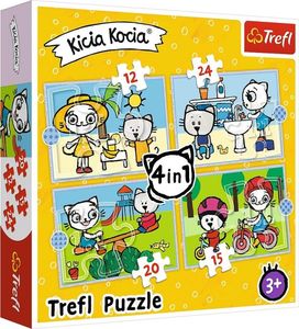 Trefl Puzzle 4w1 Dzień Kicia Kocia 1
