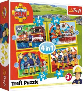 Trefl Puzzle 4w1 Pomocny Strażak Sam 1