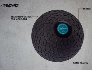 Avento Avento Piłka slam ball z teksturowaną powierzchnią, 6 kg, czarna 2