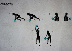 Avento Avento Piłka slam ball z teksturowaną powierzchnią, 6 kg, czarna 3