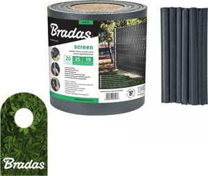 Bradas Taśma ogrodzeniowa balkonowa antracyt 19cm x 35m + klipsy BRADAS 0285 1