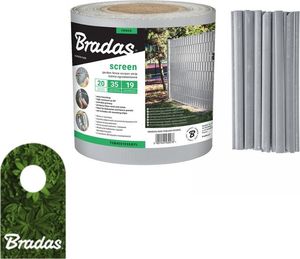 Bradas Taśma ogrodzeniowa balkonowa jasnoszara 19cm x 35m + klipsy BRADAS 0292 1